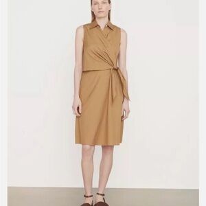Vince Tobacco Sleeveless Tan Dress